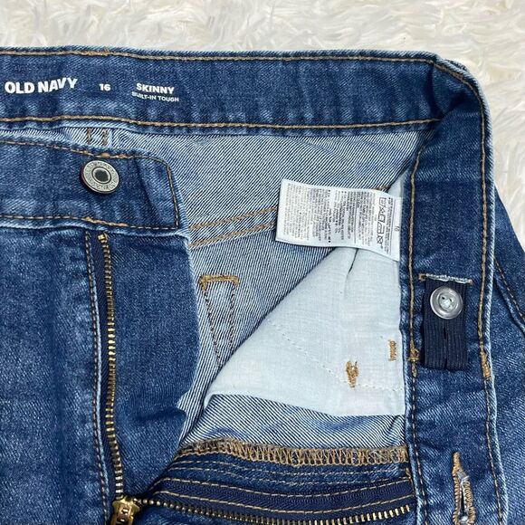 Old Navy Skinny Built-In Tough Boys Blue Jeans Size 16 Youth - Picture 6 of 8